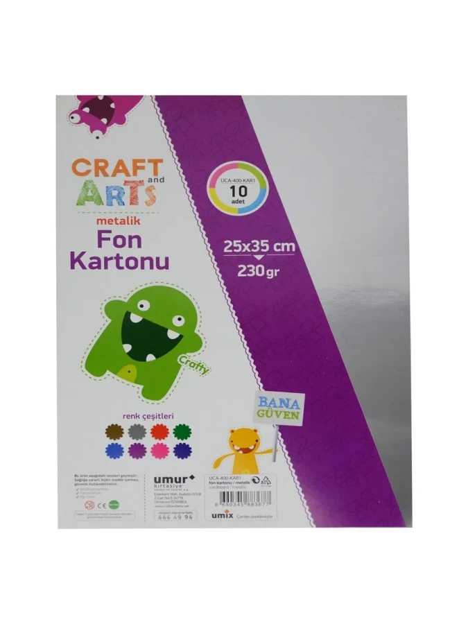 Craft&arts 25x35 230 Gr Metalik Fon Kartonu 10 Renk Uca-400-kar1