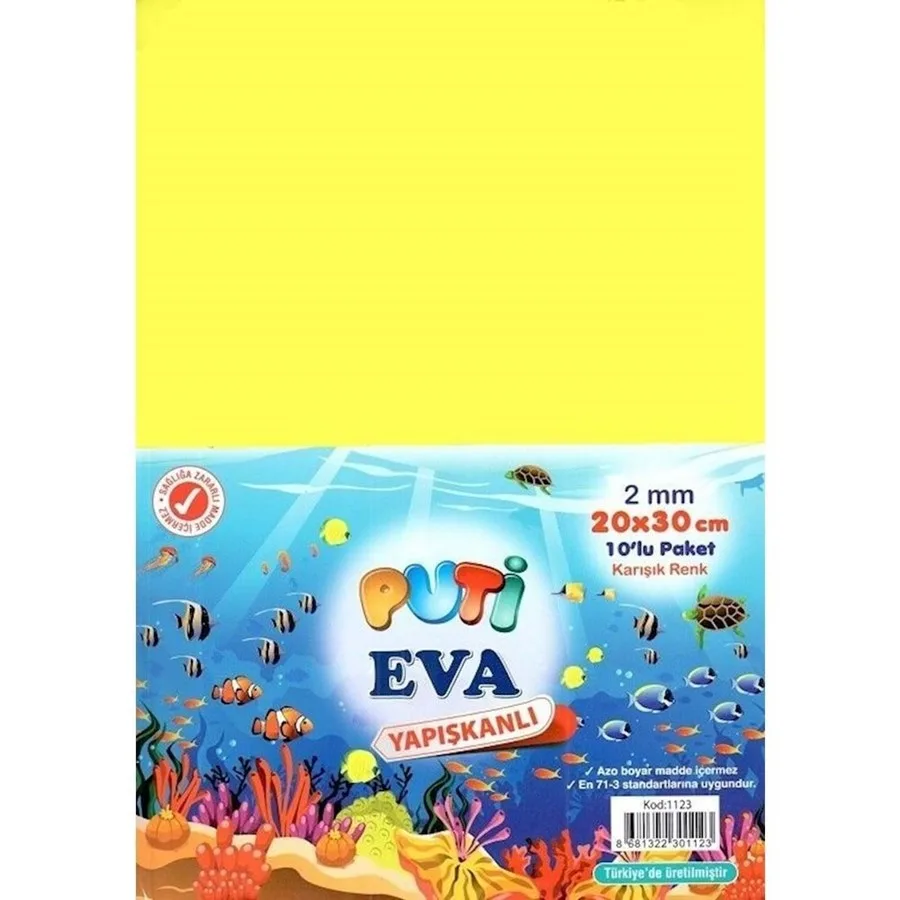 Puti A4 Yapışkanlı Eva 10"lu Karışık Renk Kod:1123
