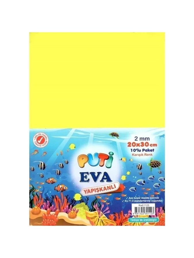 Puti A4 Yapışkanlı Eva 10"lu Karışık Renk Kod:1123