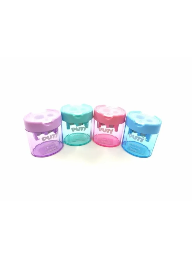 Puti Çift Bölmeli Kalemtraş Pastel Renkler 06390