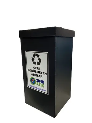 Üçgen 35x35x70 Geri Dönüşüm Kutusu Plastik Atıklar\sarı