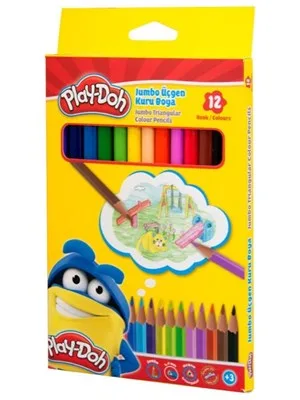 Play-doh Jumbo Üçgen Kuruboya Kalemi 12 Renk Ku008