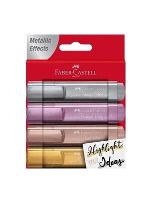 Faber Castell 1546 Fosforlu Kalem 4 Lü Takım Metalik Renkler 154640