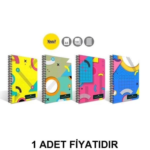 Faber Castell Pattern A4 Pp Kapak Spiralli Defter Kareli 100 Yp 5075000285
