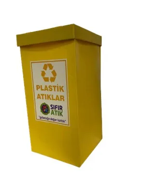 Üçgen 35x35x70 Geri Dönüşüm Kutusu Tehlikeli Atık\kırmızı