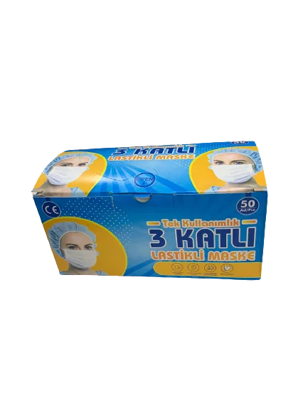 Emprime Üç Katlı Telli Tek Kullanımlık Maske 50''li
