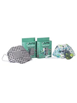 Nimo Yıkanabilir Kumaş Desenli Unisex Yetişkin Maskesi 2'li