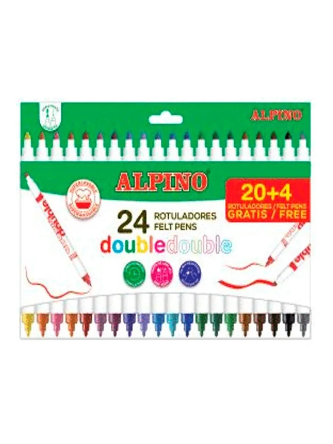 Alpino Double Çift Yönlü Keçeli Kalem 24"lü Ar-002058
