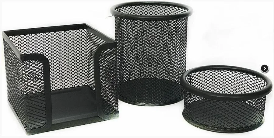 Inox Perforeli Kalemlik Seti 3"lü Siyah 0683