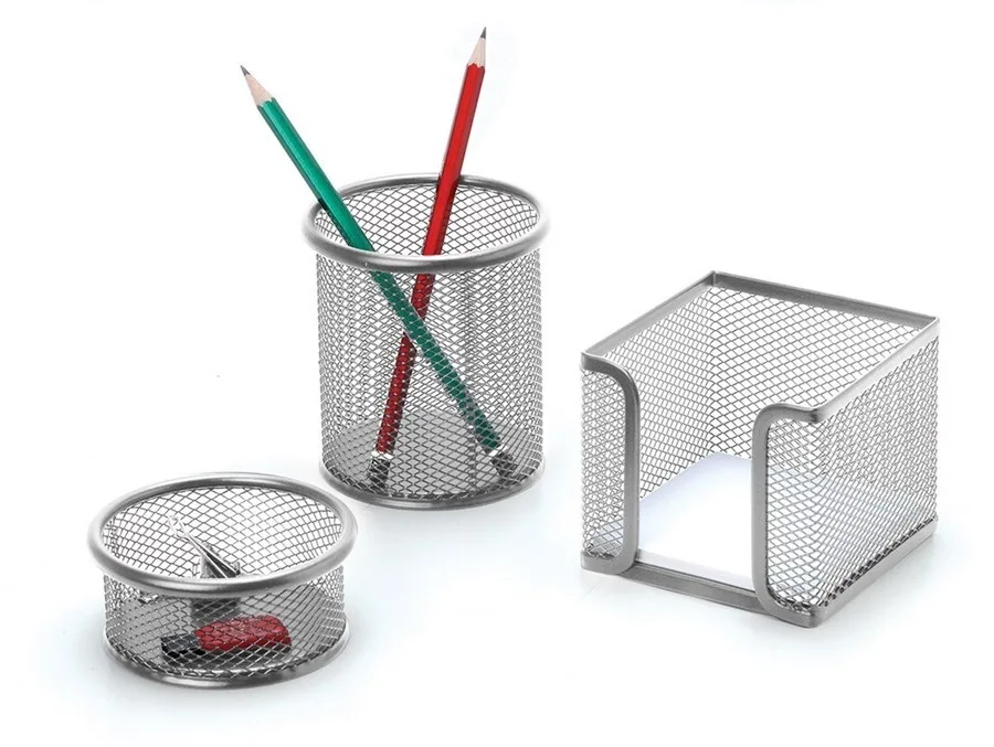 Inox Perforeli Kalemlik Seti 3"lü Gümüş 0690