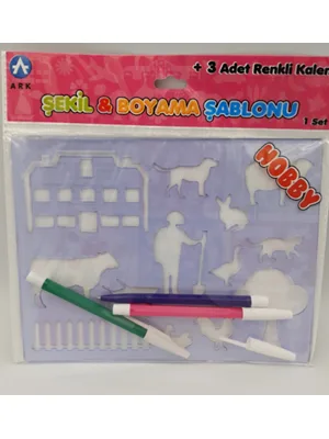 Ark Şekil&boyama Şablonu Kalemli 053-4