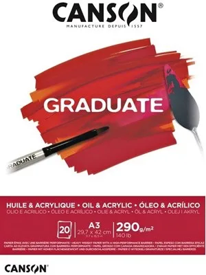 Canson Graduate A3 290 Gr 20sy Yağlı Boya ve Akrilik Çizim Sketch Defter Cangrad 400110381
