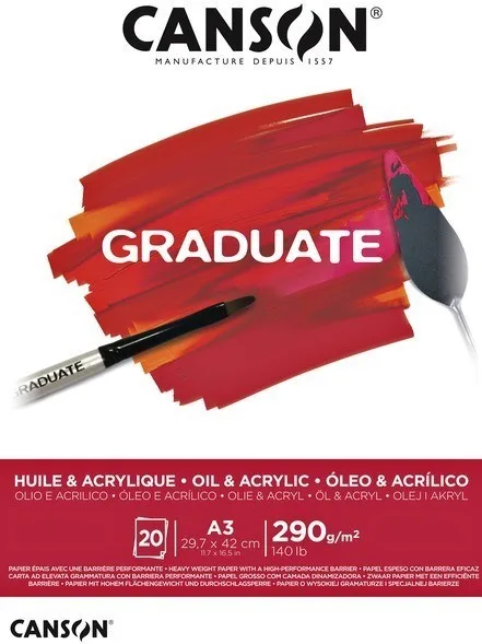 Canson Graduate A3 290 Gr 20sy Yağlı Boya ve Akrilik Çizim Sketch Defter Cangrad 400110381