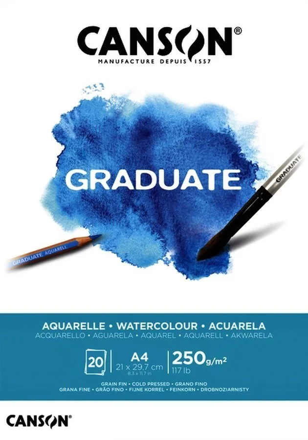 Canson Graduate A4 250 Gr 20sy Aquarelle Sketch Defter Cangrad 400127657