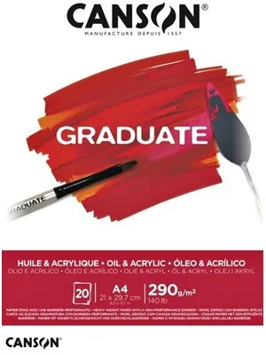 Canson Graduate A4 290 Gr 20sy Yağlı Boya ve Akrilik Çizim Sketch Defter Cangrad 400127673