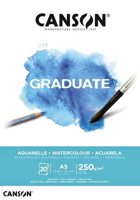 Canson Graduate A5 250 Gr 20sy Aquarelle Sketch Defter Cangrad 400127655