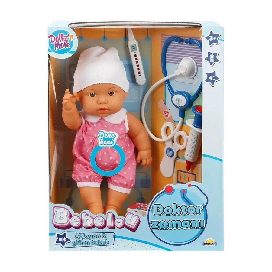 Sunman Bebelou 35 Cm Sesli Bebek Doktor Zamanı S01030111