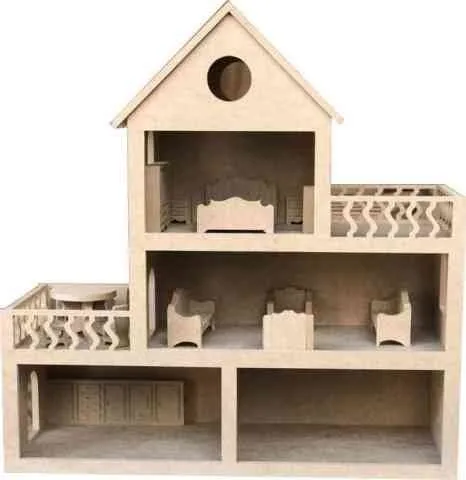 Aka Ahşap Barbi Evi Brby 02