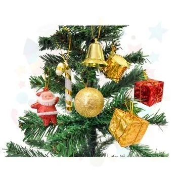 Nedi Yılbaşı Ağaç Süsü Şeker Kamışı Noel Baba Çan Fiyonk Paket As3