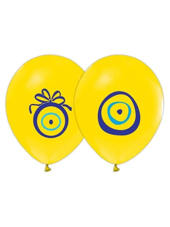 Nedi Baskılı Balon Nazar Boncuğu Sarı 16"lı 7065