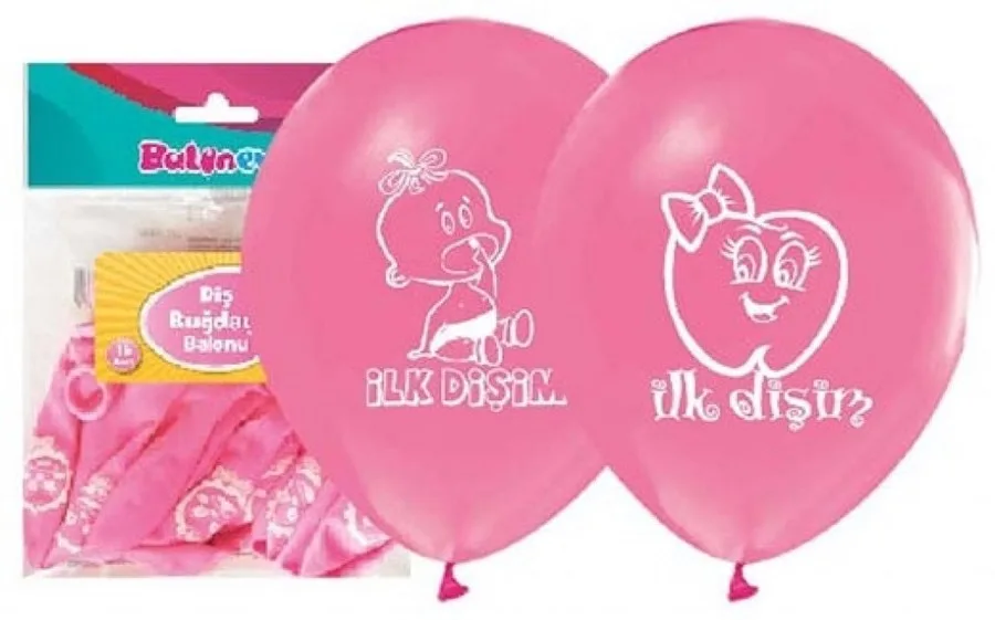 Nedi Baskılı Balon Diş Buğdayı Pembe 16"lı 7430