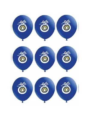 Nedi Baskılı Balon Nazar Boncuğu Mavi 16"lı 7058
