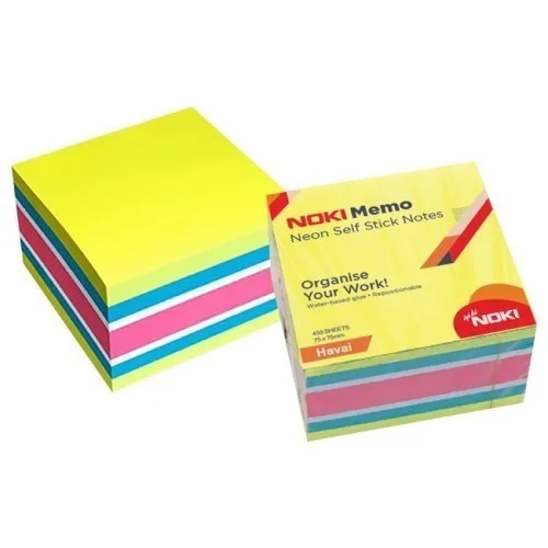 Noki Memo 75x75 450sf Havai Yapışkanlı Not Kağıdı Neon 12014-111