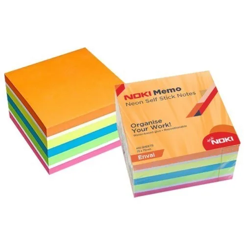Noki Memo 75x75 450sf Envai Yapışkanlı Not Kağıdı Neon 12014-33