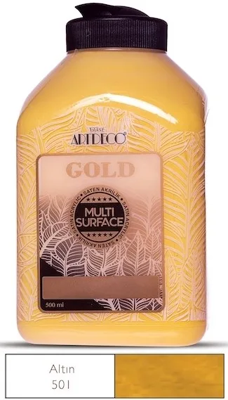 Artdeco 500 Ml Multisurface Metalik Akrilik Boya Gold G71l-501