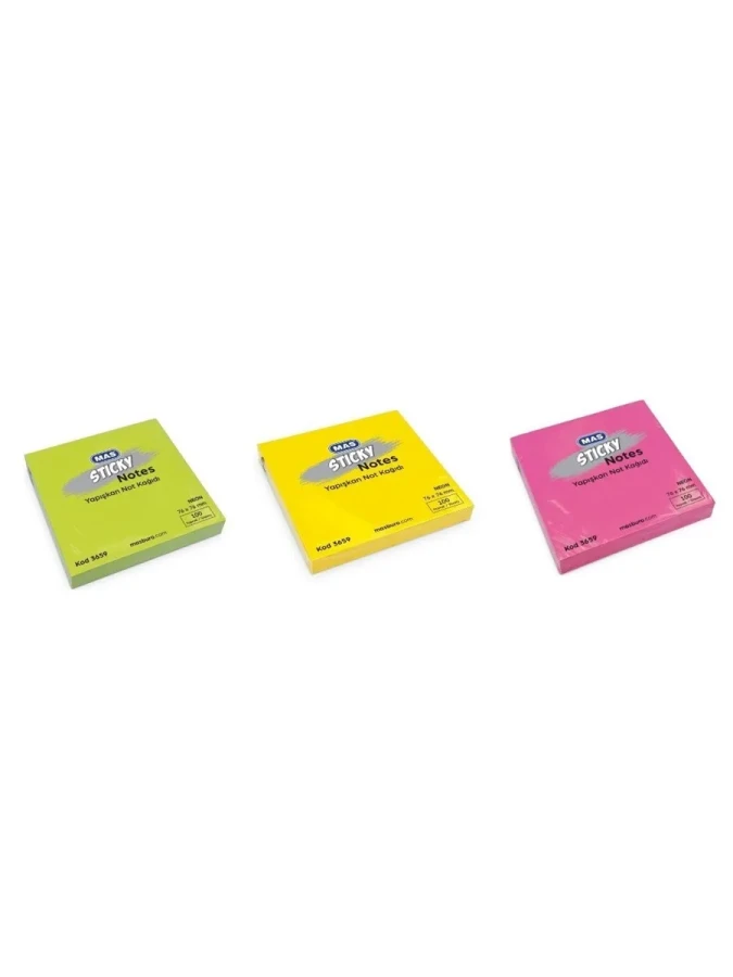 Mas 76x76 Mm Neon Yapışkanlı Not Kağıdı M.renkler 3659