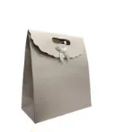 Nedi 19x9x27 Cm Cırtlı Karton Hediye Çantası Gümüş Pl-1927s