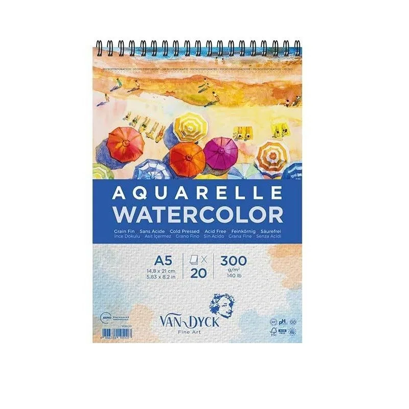Van Dyck A5 300 Gr 20sy Aquarelle Resim Bloğu Vd10010