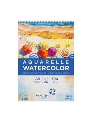 Van Dyck A4 300 Gr 20sy Aquarelle Spiralli Resim Bloğu Vd10011