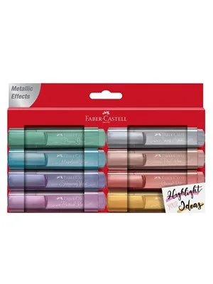 Faber Castell 1546 Fosforlu Kalem 8 Li Takım Metalik Renkler 5030154689000