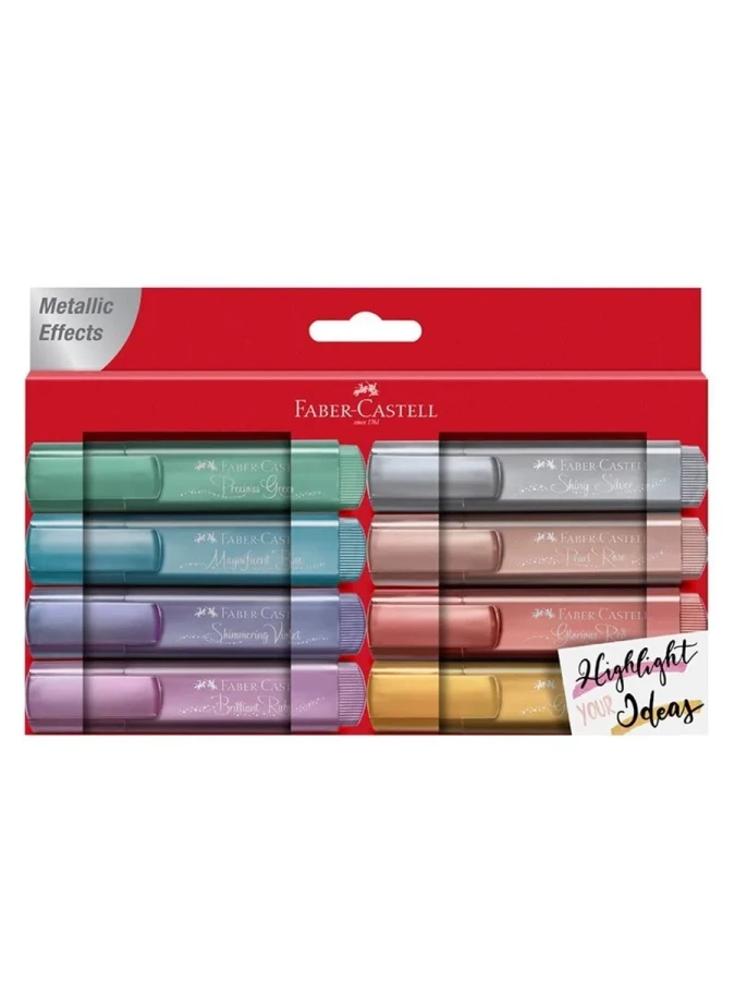 Faber Castell 1546 Fosforlu Kalem 8 Li Takım Metalik Renkler 5030154689000