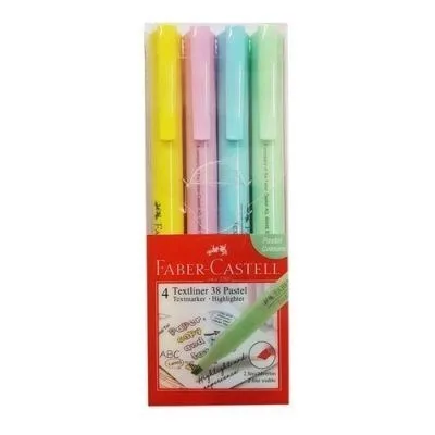 Faber Castell 38 Fosforlu Kalem 4 Lü Takım Pastel Renkler 5030158116000