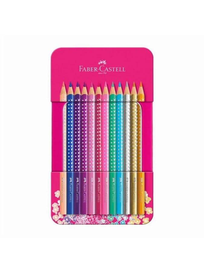 Faber Castell Parlak Renkler Kuruboya Kalemi 12 Renk Metal Kutu 5171201737000