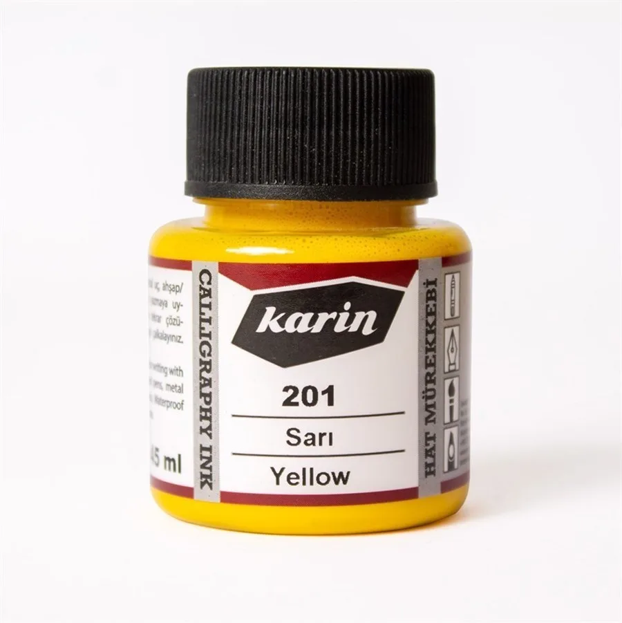 Karin 45 Ml Hat Mürekkebi Sarı 201 6210701045