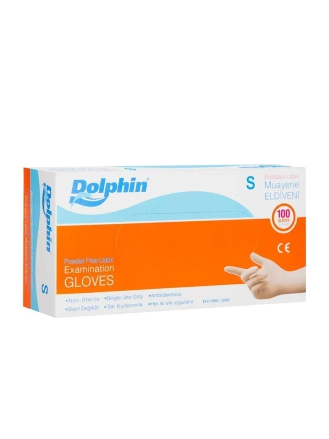 Dolphin Lateks Muayene Eldiveni Pudrasız Small 100"lü