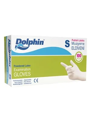 Dolphin Lateks Muayene Eldiveni Pudrasız Small 100"lü
