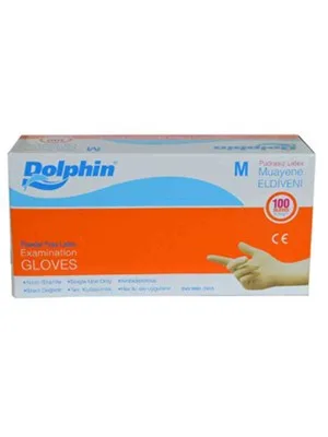 Dolphin Lateks Muayene Eldiveni Pudrasız Small 100"lü