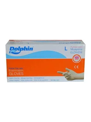 Dolphin Lateks Muayene Eldiveni Pudrasız Small 100"lü