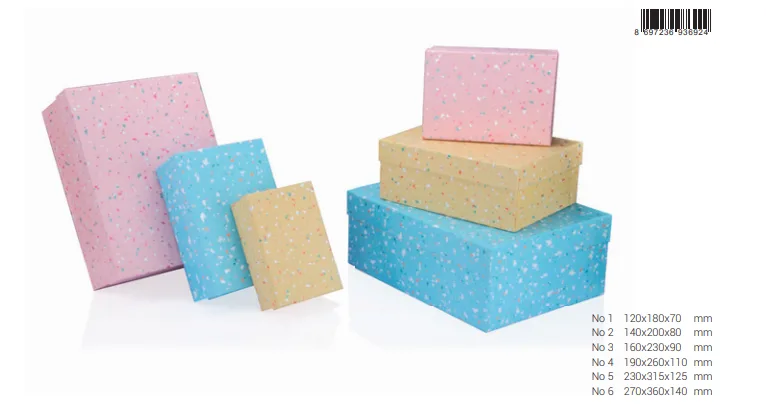 Gıpta Pastel Terazzo Dikdörtgen Hediye Kutusu No:4 Bx6924