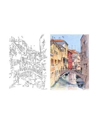 Aka Sanat 35x50 Çizilmiş Tuval Venedik Man3550001