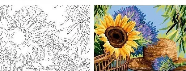 Aka Sanat 35x50 Çizilmiş Tuval Ayçiçeği Ççk3550002