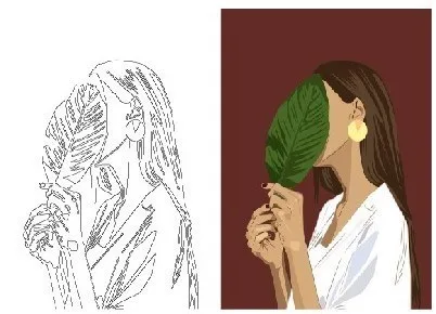 Aka Sanat 35x50 Çizilmiş Tuval Yaprak Mdr3550001