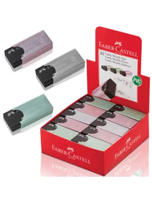 Faber Castell Candy Pvc Free Kılıflı Metalik Siyah Silgi 5131784001000