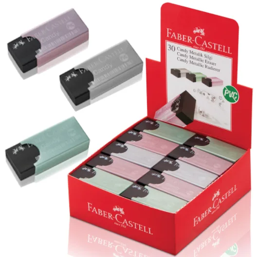 Faber Castell Candy Pvc Free Kılıflı Metalik Siyah Silgi 5131784001000