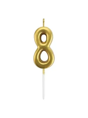 Nedi Çubuklu Mum Altın Seri 8 Rakamı M155g-8