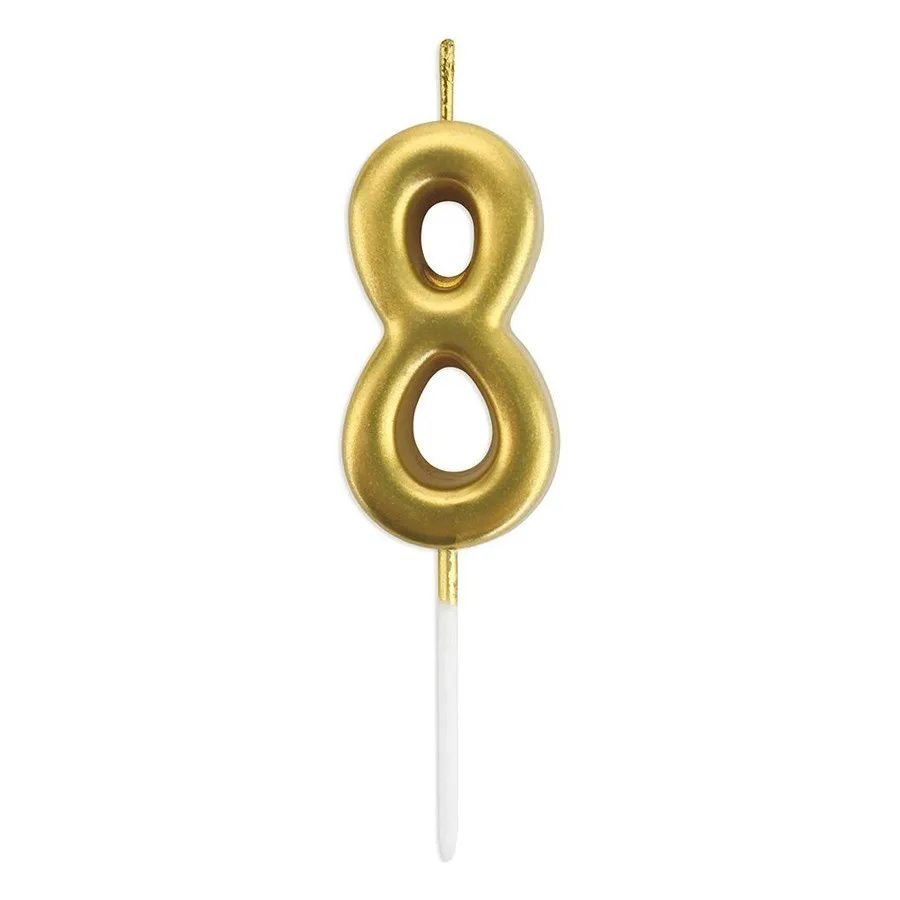 Nedi Çubuklu Mum Altın Seri 8 Rakamı M155g-8